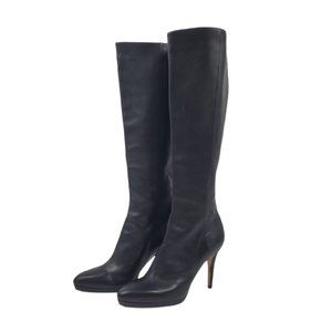 Jimmy Choo Black Leather Knee High Boots